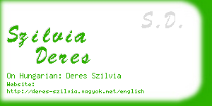 szilvia deres business card